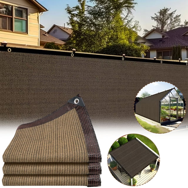 YYV Good Coffee Brown Perforated Shade Net for Courtyard Balcony Privateand Protection