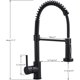 thumbnail image 5 of Grifo de cocina negro, grifo mezclador de cocina giratorio de 360 ​​°, grifo de fregadero de arco alto, pulverizador desplegable, 2 modos de pulverización, latón, 5 of 5