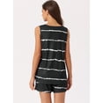 thumbnail image 3 of DARING DIVA Women's 2-Piece Round Neck Sleeveless Shirt Shorts Pajama Set S Black, 3 of 6