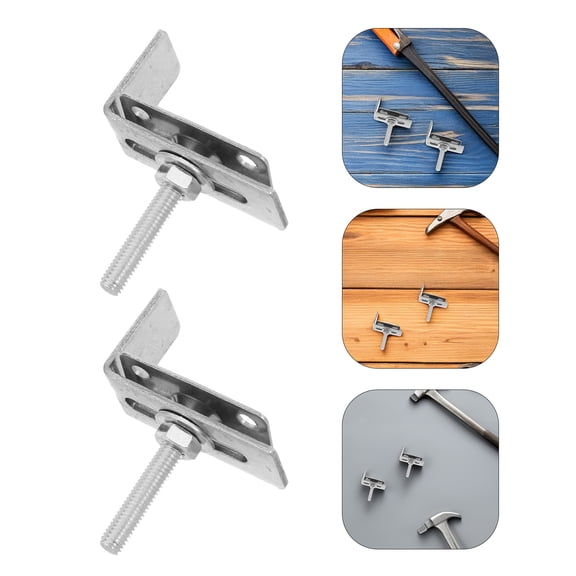 FOMIYES 4Pcs Sink Brackets Clips Plated Silver Sink Fastener Hardware for Undermount Bath Vanity