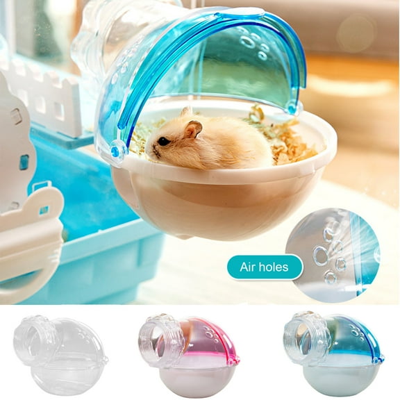 Cheers.US Small Animal Bath House,Pet Toy Plastic Hamster Bathroom Cage Toilet Bathtub Sand Bath Container Removable, Suitable for Chinchilla Syrian Hamster Gerbil
