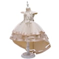 thumbnail image 5 of Wavsuf Flower Girls Dress Nets Khaki Princess Dress Size 4-5 Years, 5 of 9