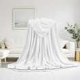 thumbnail image 4 of Littleplum Fleece Blanket White Throw Blankets for Couch & Bed,Luxury Plush Cozy Fuzzy Blanket 27x39 Inches,Super Soft Warm Lightweight Throw Blanket for Travel Camping,1 PCS,White, 4 of 8