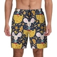thumbnail image 2 of Picia Mouse Cheese pattern Mens Swim Trunks with Compression Liner Stretch Beach Shorts Quick Dry with Zipper Pockets No-Chafing Board Shorts-Medium, 2 of 9