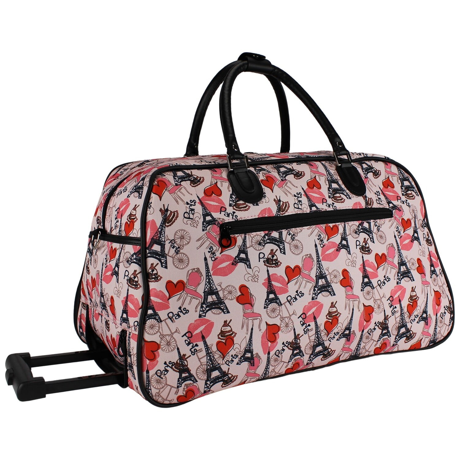 World Traveler Paris 21-Inch Carry-On Rolling Duffel Bag - Paris Pink