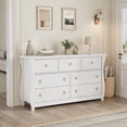 thumbnail image 2 of OUYAWEI Commode 7 Tiroirs pour Chambre, Commode avec Rangement Autoportante, Coffre de Rangement en Bois pour Salon, Chambre, Entrée, Blanc Antique, 2 of 8