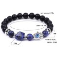 thumbnail image 2 of Pulsera elástica hecha a mano con cuentas redondas de 8mm, pulseras con cuentas piramidales, pulsera para hombres y mujeres, 2 of 5