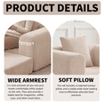 thumbnail image 6 of TACTOW Boneless Sleeper Sofa,Corduroy Multifunctional Single Sofa Chair With 1pc Pillow for Living Room Bedroom Office,Beige, 6 of 8