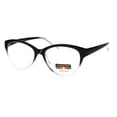 thumbnail image 2 of SA106 Cat Eye Multi 3 Focus Progressive Reading Glasses Black Clear +2.75, 2 of 3