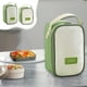 thumbnail image 1 of Bolsa térmica aislante - Portarecipientes portátiles para alimentos con forro térmico • 21x13x10cm • Tela verde • Reutilizable y fácil de limpiar, 1 of 6
