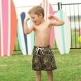 thumbnail image 4 of FORMRS Boys Swim Trunks Quick Dry Mesh Liner Boardshorts Sizes XS-XL, Black Flower Pattern, 4 of 7