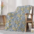 thumbnail image 7 of Lemon Tree Birds Flannel Blanket for Bed, Green Botanical Blue Floral Soft Cozy Warm Couch Throw Blanket, Lightweight Fluffy Plush Bedding Blankets for Sofa Decor All Season 30"x40", 7 of 7