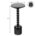 thumbnail image 4 of JONATHAN Y Turner 24.5" Designer Cottage Spindle Wood Column Drink Table and Decorative End Table with White Marble Round Top, Black, END3002B, 4 of 5