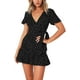 thumbnail image 5 of Vestido estampado de manga corta de verano para mujer Vestidos cortos casuales con cuello en V Adepaton  WRMH-1445-2, 5 of 5