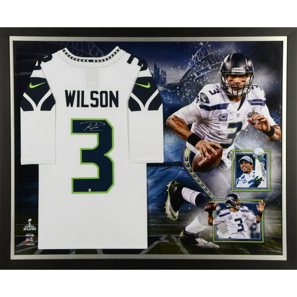 Russell Wilson Seattle Seahawks Framed Autographed Jersey Collage - Fanatics Authentic Certified
