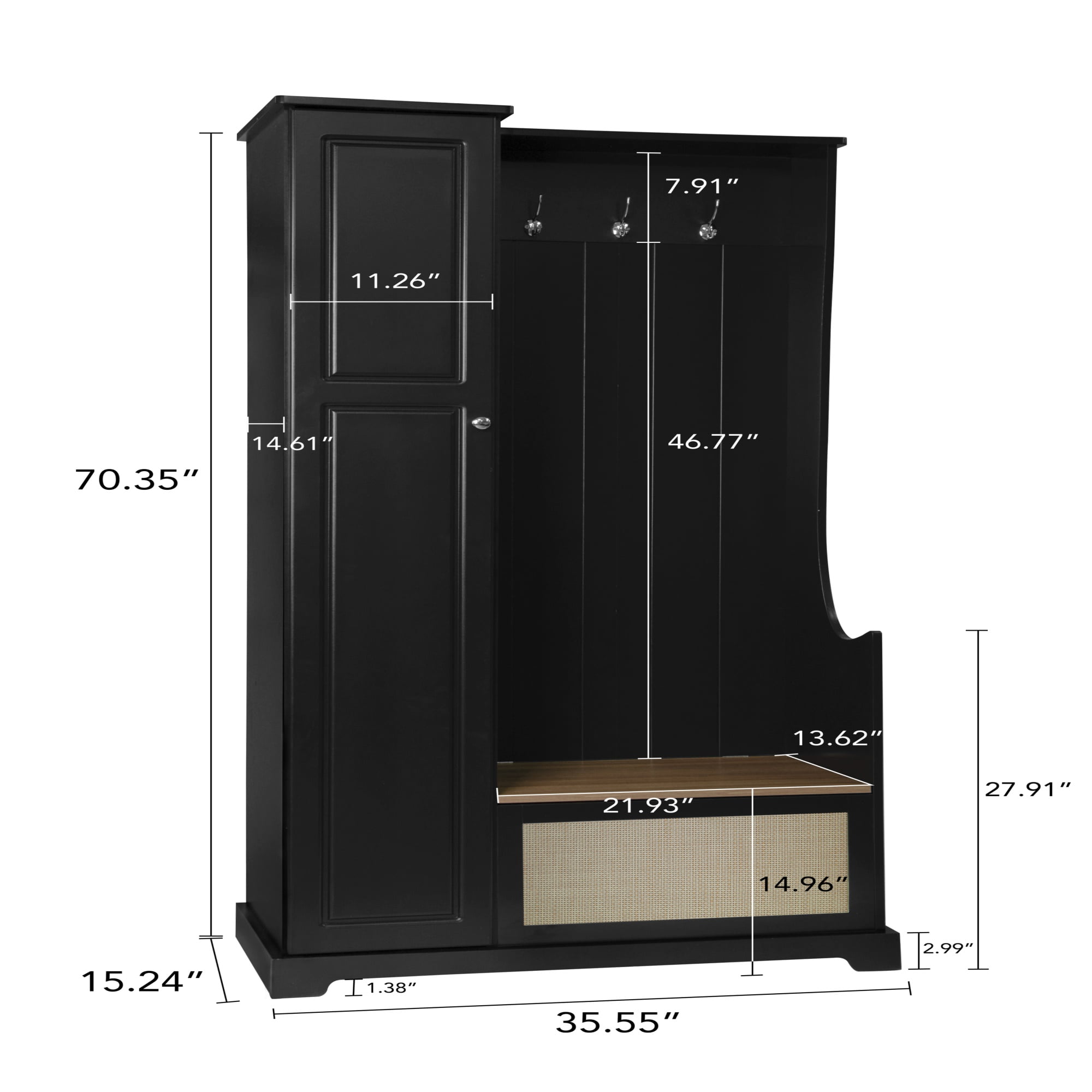 Spaco Wood Wardrobe Cabinet, Storage Wardrobe Cabinet with Shelves and Soft-Close Freestanding Closet, Cliset for Living Room, Entryway, Bedroom, Black Spaco Wood Wardrobe Cabinet, Storage Wardrobe Cabinet with Shelves and Soft-Close Freestanding Closet, Cliset for Living Room, Entryway, Bedroom, Black