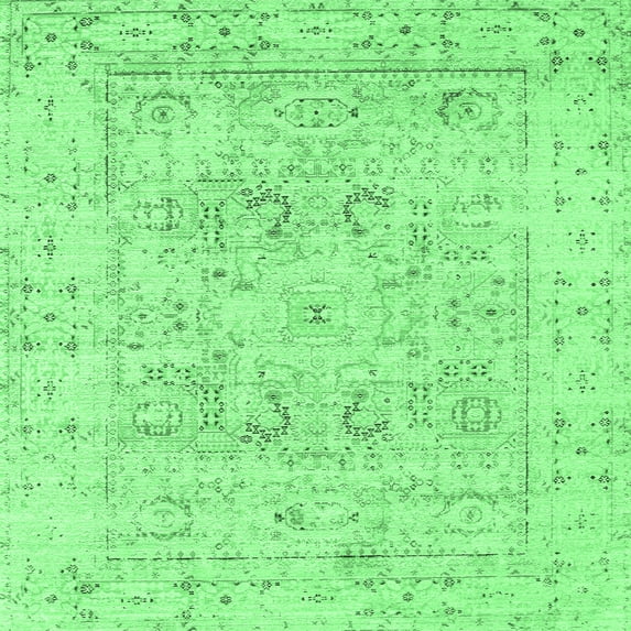 Ahgly Company Indoor Square Persian Emerald Green Traditional Area Rugs, 8' Square