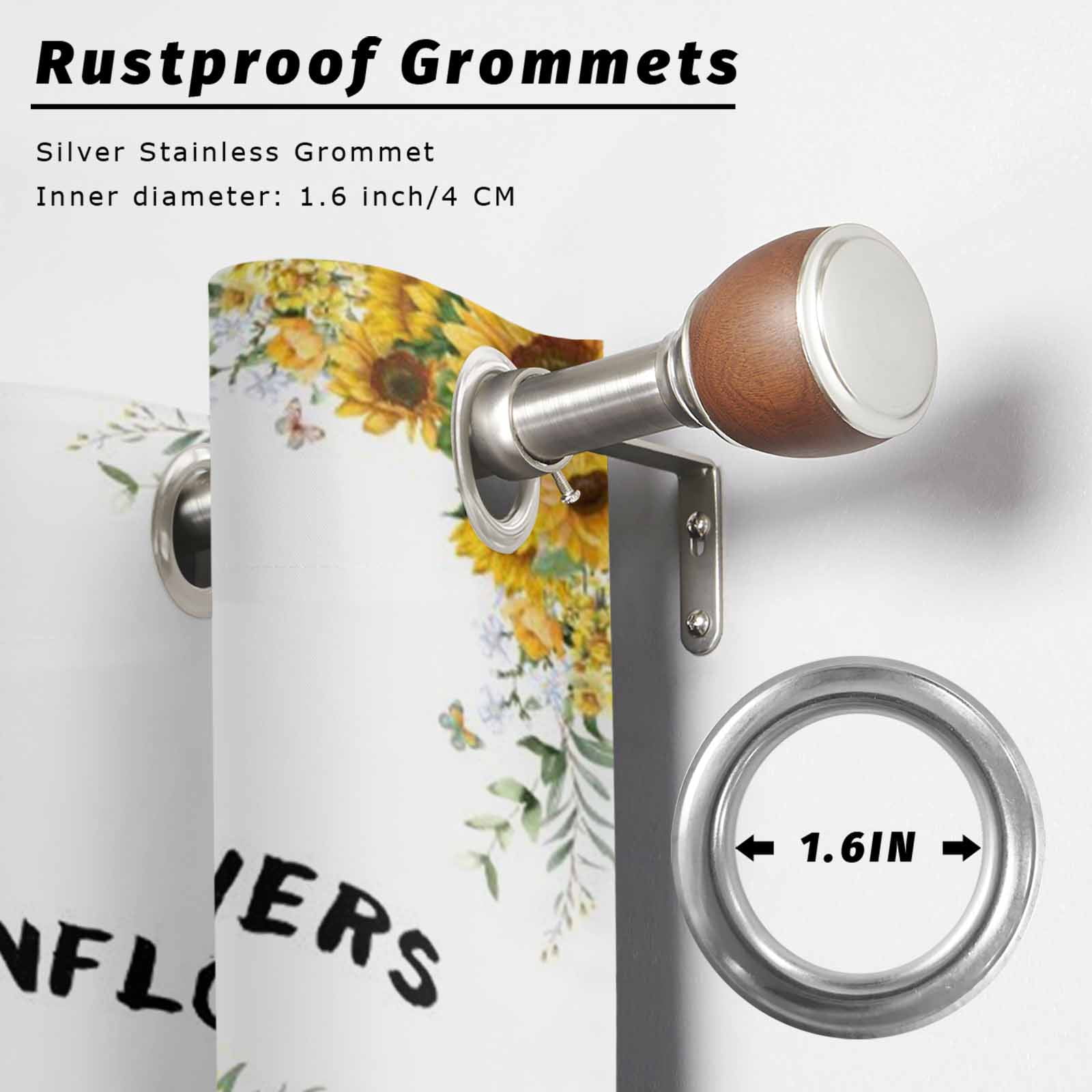 Outdoor Curtains for Patio Waterproof, Sunflower Truck Outdoor Privacy Panels Grommet, Yellow Flowers Summer Botanical Watercolor Blackout Outside Curtains for Porch/Cabana 54"x84", 1 Panel
