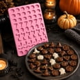 thumbnail image 3 of Halloween Silicone Baking Mold With 60 Cavities Pumpkin Witch Hat Skull Candy Chocolate Jelly Gummy Ice Cube Tray B-25.8X17.9X0.8Cm, 3 of 5