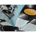 thumbnail image 4 of Ambesonne Rock Music Quilted Bedspread Set 3 Pcs, Records Speakers, King Size, Multicolor, 4 of 5