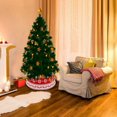 thumbnail image 1 of CNKOO Clearance! ChristmAs Tree Skirt PVC BAse Diameter 30-Inch Snowflake Elk Knitting Tree Collar XmAs Party Home Decoration, 1 of 9