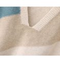 thumbnail image 5 of contrasting color V-neck knitted sweater for women's Spring Autumn new outerwear pullover loose slimming sweater vest top, 5 of 5