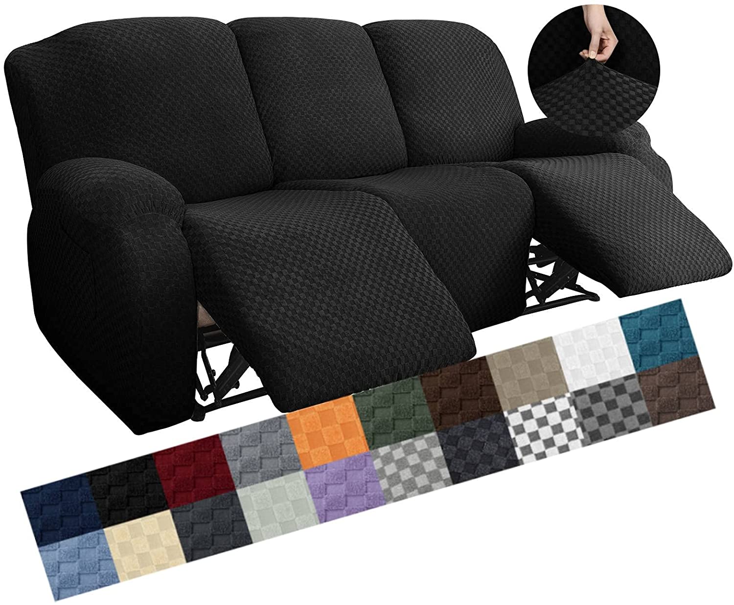 8 Pieces Stretch Recliner Sofa Cover Latest Jacquard Reclining Couch