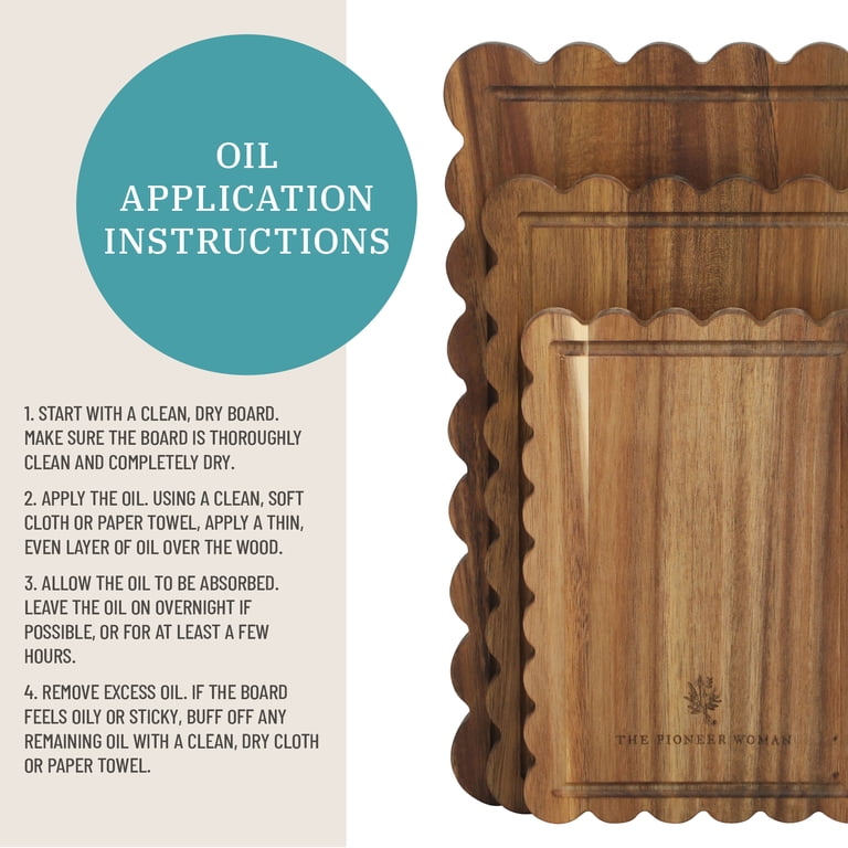Acacia Wood Scalloped Cutting Boards, 3-Piece Set photo 3