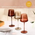 thumbnail image 5 of Brown Wine Glasses Set of 6-18oz【Hand Blown】 Crystal Amber Stemmed Venus Wine Glasses-Brown Wine Glass set for Fall Autumn Winter Wine Dinner, 5 of 5
