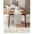 thumbnail image 3 of Yellow Grey Botanical Burlap-Cotton Table Runner 60 Inches Long,Spring Floral Watercolor Farmhouse Table Runners,Outdoor Dining Tablecloths Decor for Baby Shower Party Wedding 13x60, 3 of 9