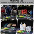 thumbnail image 3 of Bulopur All‑Weather Cargo Liner 29"x39" Rainbow Frog Leaf Car Trunk Mat, Stain‑Resistant Trippy Art Rear Trunk Cover, 3 of 7