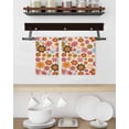 thumbnail image 3 of Bohemia Floral Kitchen Dish Towels for Drying Dishes Set of 4, Vintage Orange Pink Flowers Boho Style Beige Waffle Weave Microfiber Hand Tea Bathroom Towels Quick Dry & Absorbent Towel 15.7x23.6, 3 of 7