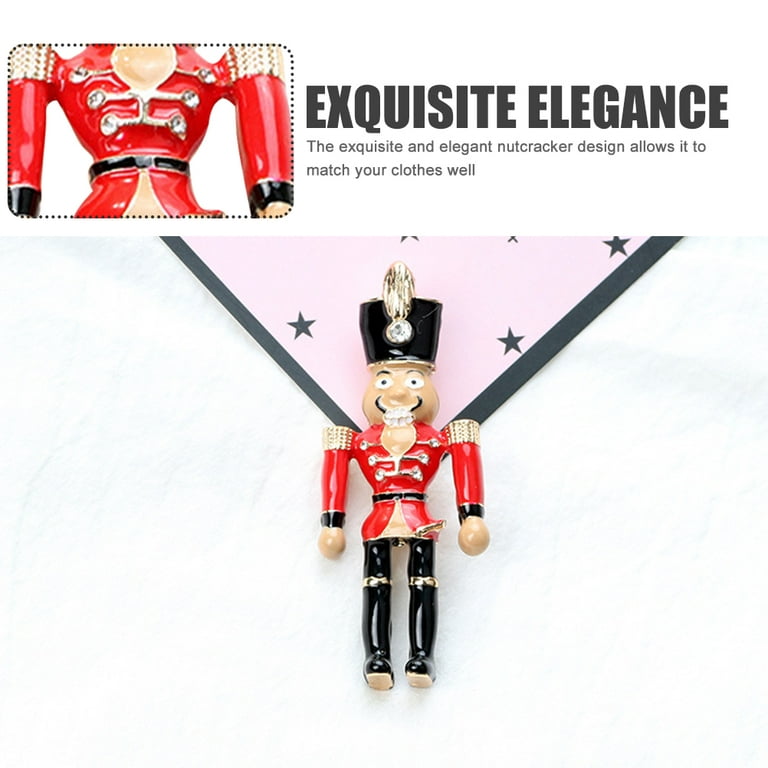 4 Pack Nutcracker Brooch Vintage Jewelry Women's Brooches & Pins Christmas  Decor Costume Decoration Xmas Style Crystal 