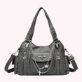thumbnail image 6 of HUISZJ PU Leather Shoulder Bag, Large Capacity Crossbody Bag with Adjustable Strap, Y2k Messenger Bag for Women Work Shopping Travel (Gray), 6 of 6