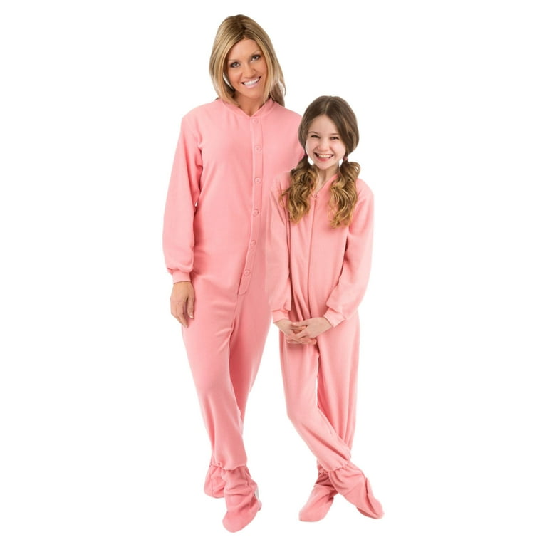 Big Feet Pjs Big Girls Kids Pink Fleece Footed Pajamas Onesie Footie Pajamas