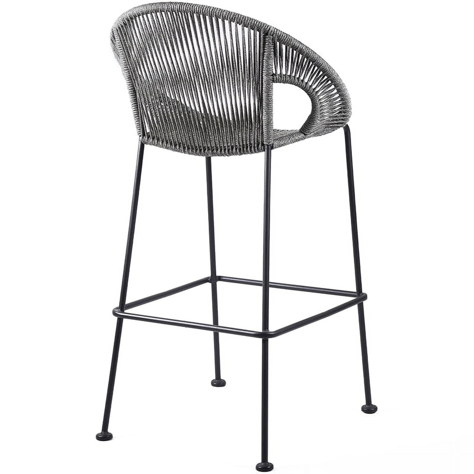 Acapulco 30" Indoor Outdoor Steel Bar Stool with Gray Rope