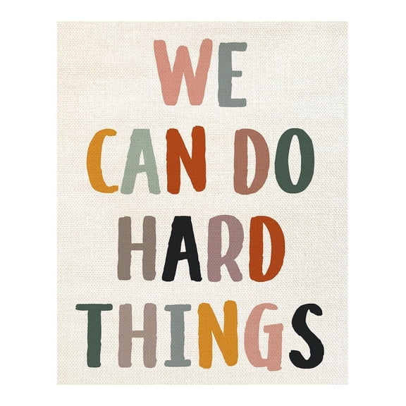 We Can Do Hard Things  Poster, Classroom Decor, Positive Wall Art,Rainbow Affirmations for Kids, Kids Poster, Nursery Decor, Playroom, Bedroom, Toddler Room Decoration