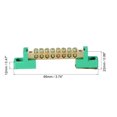 thumbnail image 2 of Terminal Ground Bar Screw Block Barrier Brass 8 Positions Green Pack of 4, 2 of 5