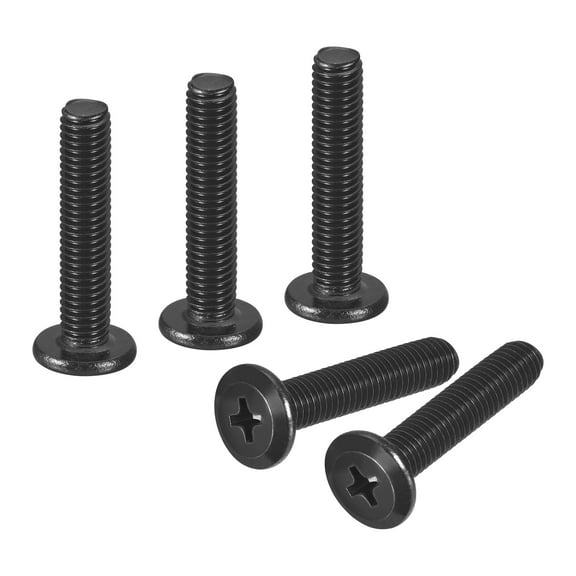 50Pack M5-0.8 x 25mm Flat Round Head Machine Screws, Phillips Drive Fastener