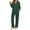 Green, variant on UVN Pajama for Women Embroidered Floral Button Up Sleepwear with Drawstring Pocket Pants Ladies Casual Lounge Set