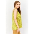 thumbnail image 3 of VINCE CAMUTO Womens Yellow Ruched Sleeveless V Neck Tank Top XS, 3 of 3