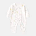 thumbnail image 2 of Baby Girls Boys Long Sleeve Printed Bodysuit Infant Foot Jumper Cotton One-Piece Romper 0-12 Months 3-6 Months Newborn Crawling Suits Sky Blue, 2 of 4