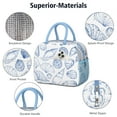 thumbnail image 4 of Lunch Bag Lunch Box for Women Reusable Insulated Lunch Bags,Water-Resistant Vintage Blue Sea Shells Cooler Lunch Tote Bag, Large Capacity for Work Travel Picnic, 4 of 6