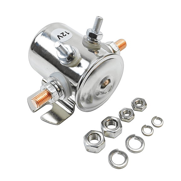 S041-1114208N-12VMax 300A 12 Volt 4-Terminal Continuous Duty Solenoid Relay Nickel-Plating | Fits for Golf Carts Winch Marine RV Heavy Duty Machine, SPST 12VDC 12V Solenoid Relay | OE# 70-111224, 363