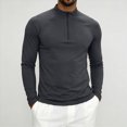 thumbnail image 2 of ZIXKCGDSE Quarter Zip Pullover Men Long Sleeve Shirts Fitness Sports Workout Gym Athletic Tee Size 2XL, 2 of 4