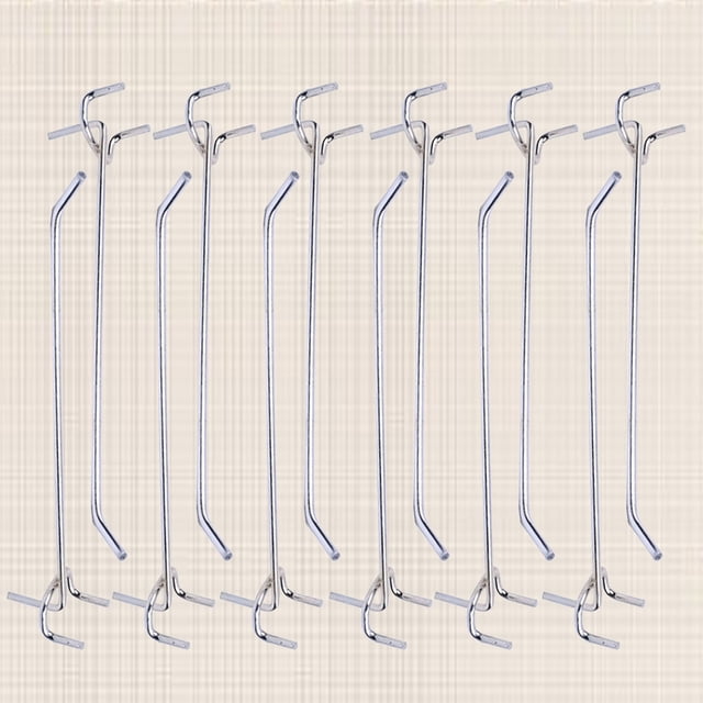 TEHAUX 40Pcs Utility Pegboard Hook Iron Silver Triangular For Household Users Kitchen Accessories