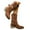 Brown, variant on Suede Riding Boots for Women Round Toe Pull on Wide Calf Cowboy Boots Stacked Heel Mid Calf Booties