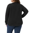 thumbnail image 4 of DARING DIVA Women's Plus Round Neck Long Sleeve Casual Pullover Blouse 2X Black, 4 of 6