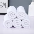 thumbnail image 5 of Nvzi Toallas de baño de 6 piezas, 13,78 x 29,53 pulgadas, perfectas para el día a día, toallas blancas de algodón puro, ligeras y de secado rápido para el baño (blancas), 5 of 5