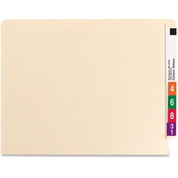 Smead® End-Tab Folders With 2 Fasteners, Straight Cut, Letter Size, Manila, Pack Of 50